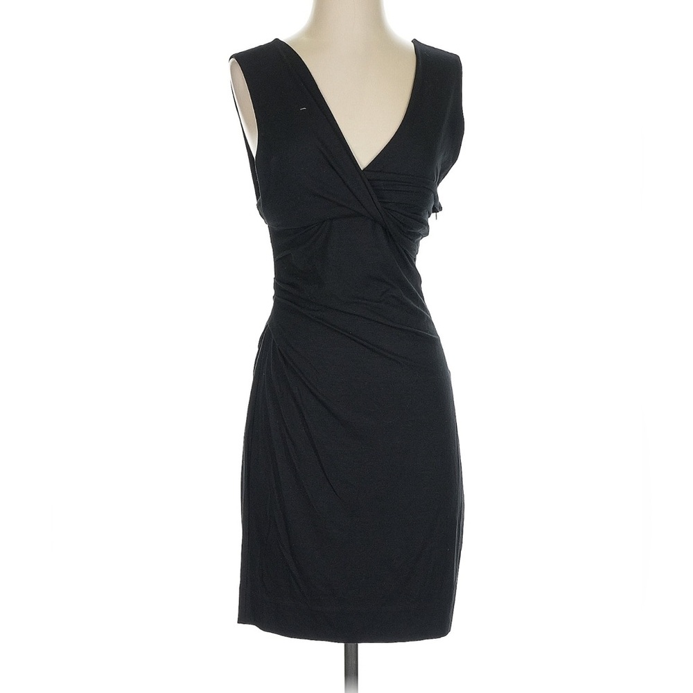 Diane Von Furstenberg Black Ruched Sheath Mini Dress